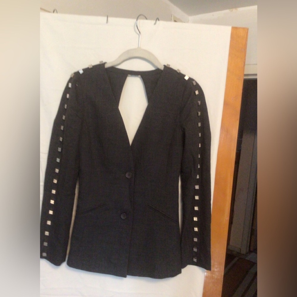 ALEXANDER WANG Metal  STUDDED CUT OUT Jacket SZ 0